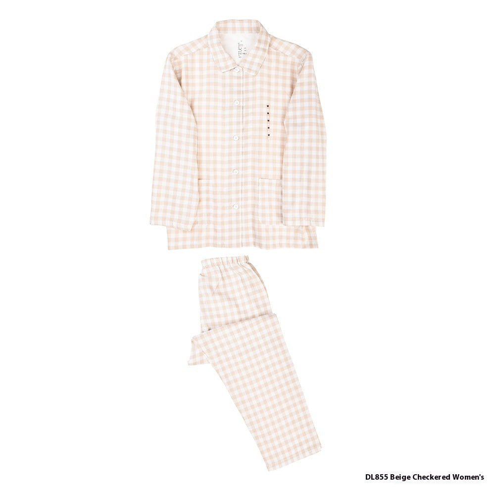 Double-Layer Cotton Pyjama Set | Plaid Loungewear for Men & Women