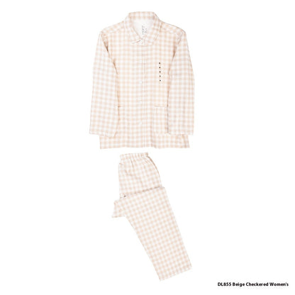 Double-Layer Cotton Pyjama Set | Plaid Loungewear for Men & Women