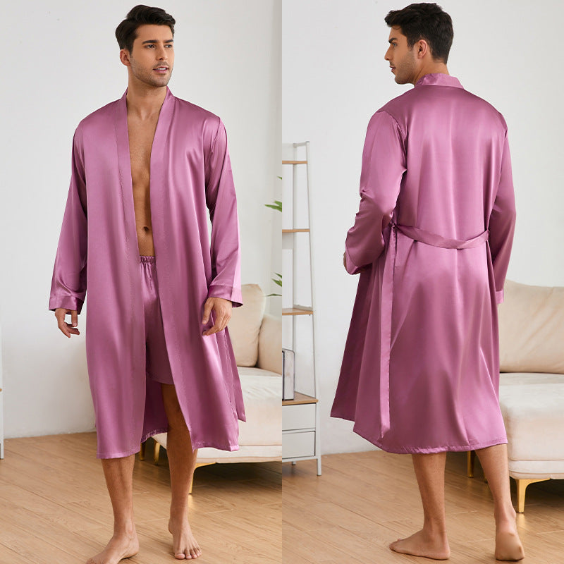 Men's Robe & Shorts Set | Solid Colour Homewear