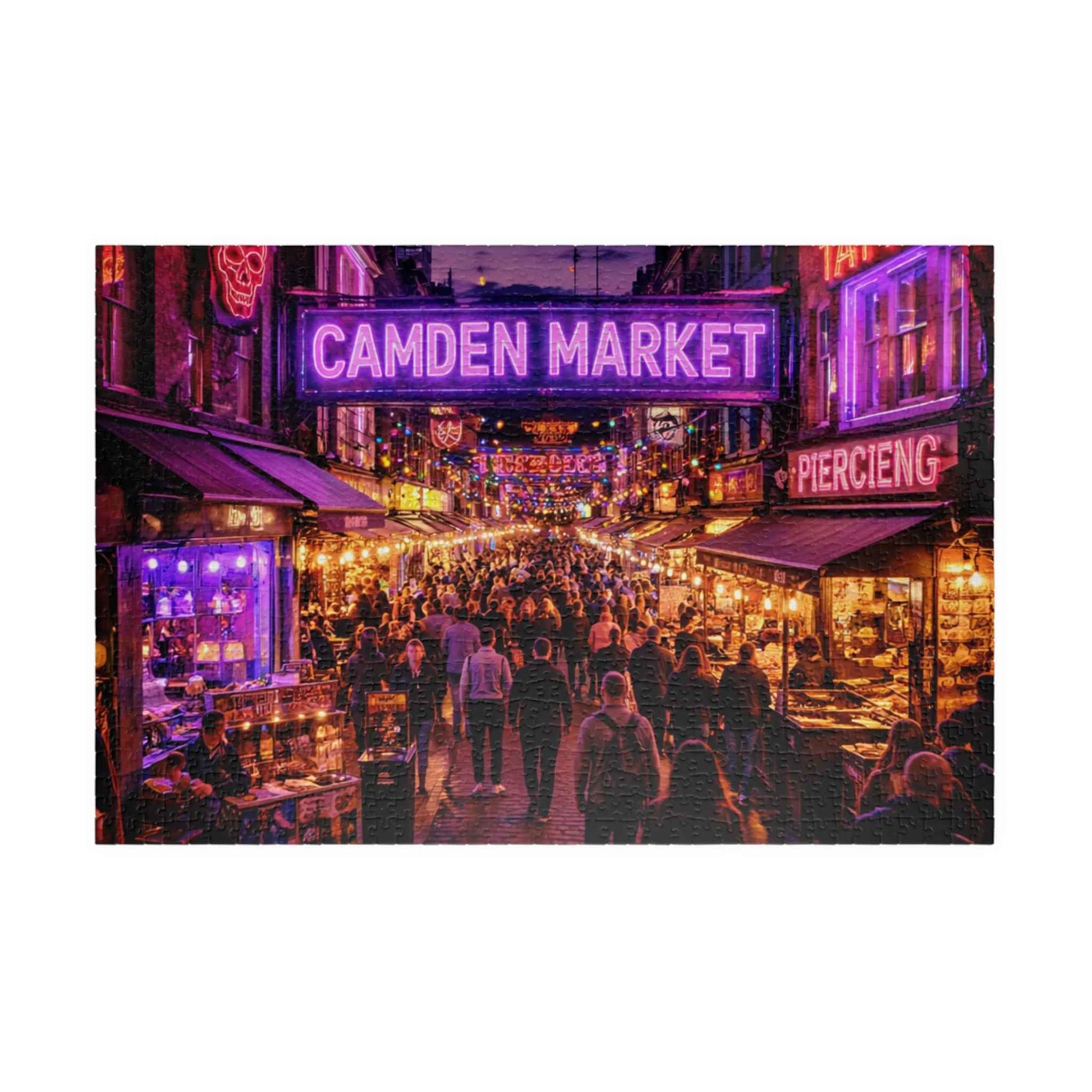 Camden Market Neon Night Jigsaw Puzzle – 110, 252, 520 & 1014 Pieces