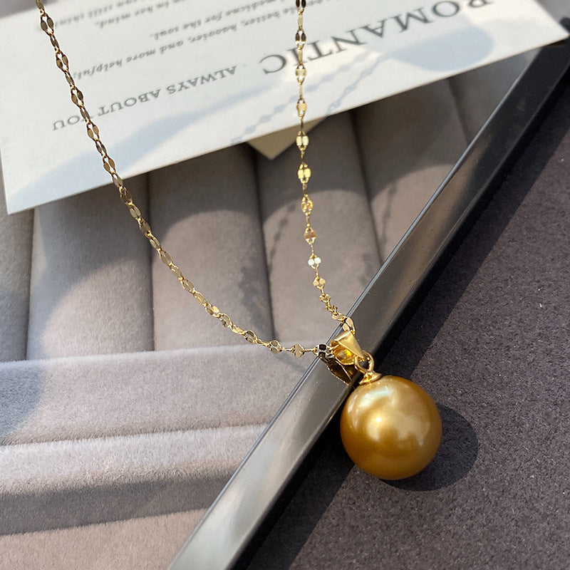 Pearl Clavicle Chain Necklace | Real Gold Plated Minimalist Pearl Necklace for Women
