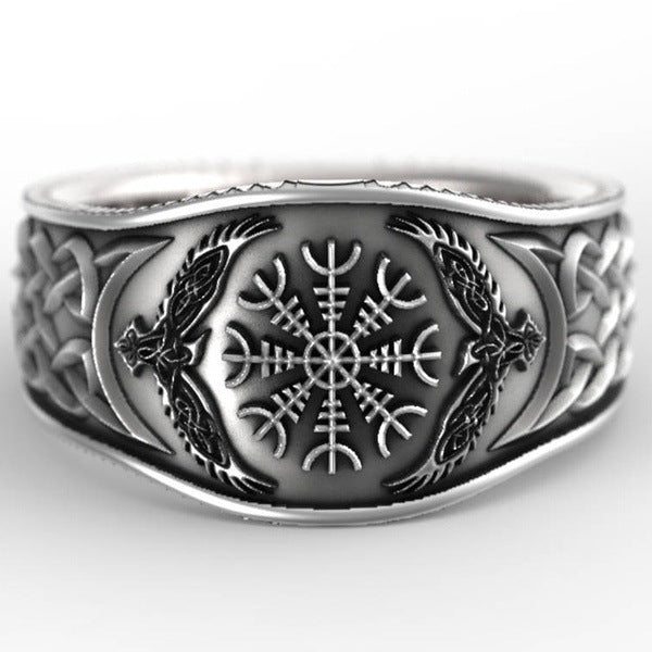 Men's Copper Viking Totem Ring – Norse Mythology Electroplated Band