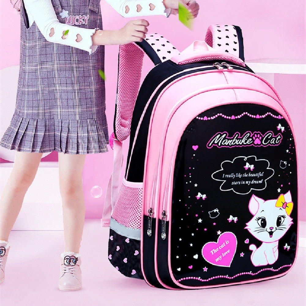 Kids Cat Print School Backpack | Small & Large with Bundle Options