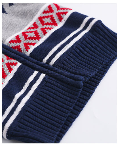 Children's Striped Zip-Up Knitted Cardigan | Long Sleeve Cotton Sweater