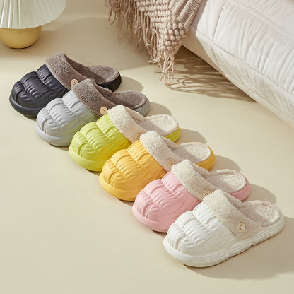 Unisex Faux Fur Lined EVA Slippers | Warm Non-Slip Indoor Shoes