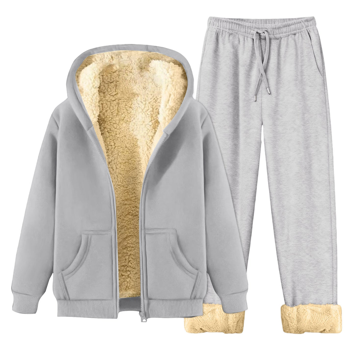 Men's Fleece-Lined Hoodie Tracksuit Set – Autumn Winter | M–5XL