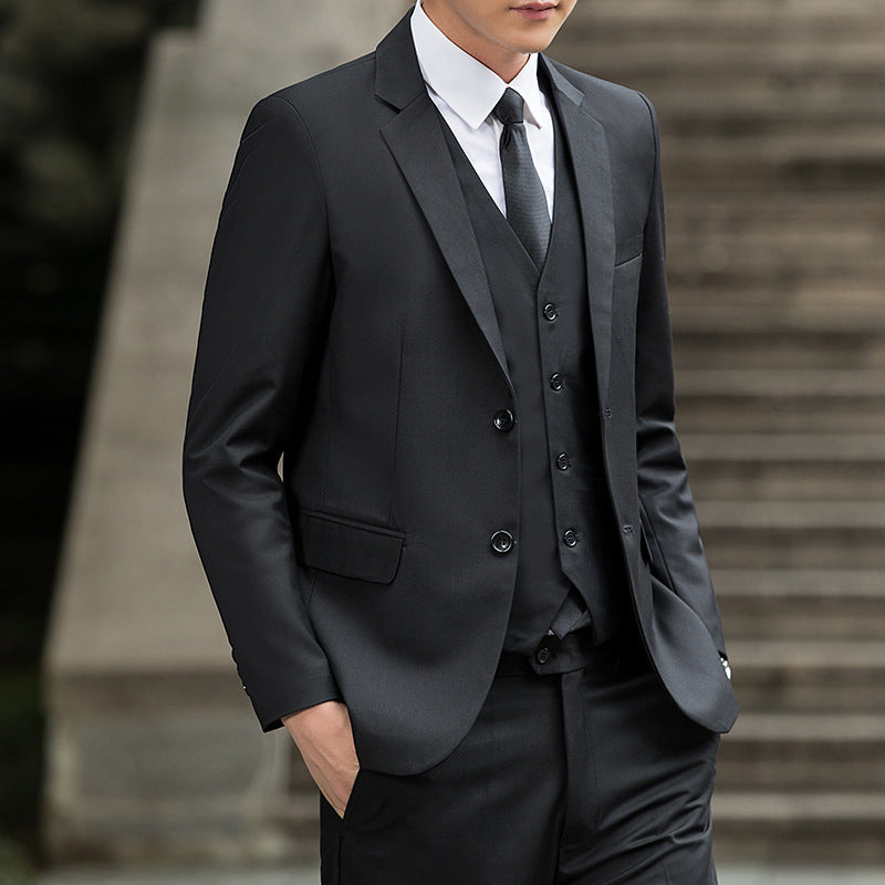 Men's 3-Piece Slim Fit Blazer Suit Set | Coat, Shirt & Trousers – S to 6XL