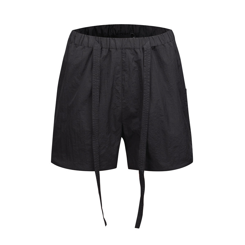 Men's Nylon Straight-Leg Boxer Shorts – Loose Mid-Rise Black & Grey