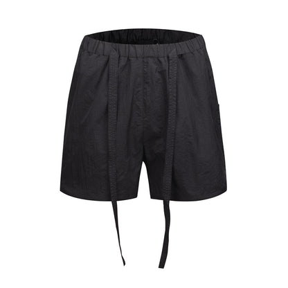 Men's Nylon Straight-Leg Boxer Shorts – Loose Mid-Rise Black & Grey