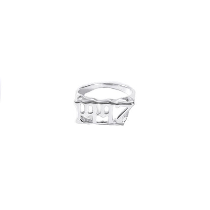 Unisex Birth Year Date Ring – Stainless Steel, Gold, Platinum & Rose Gold