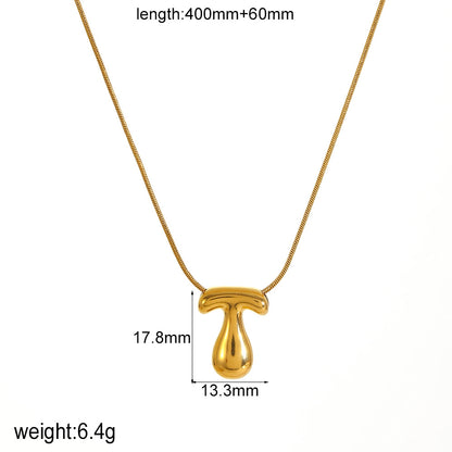 Initial Letter Stainless Steel Pendant Necklace (A–Z)