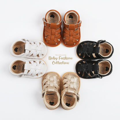 Baby Hollow Breathable Sandals – Synthetic Leather, Toddler Boys