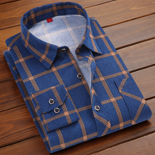 Men's Plaid Long Sleeve Shirt | Slim Fit Business Casual