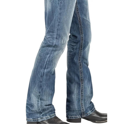 Men's Street-Style Straight-Leg Denim Jeans – Classic Blue, S–2XL