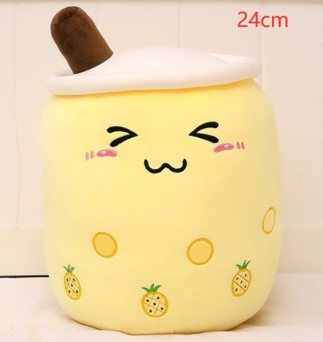 Boba Tea Plush Pillow Cushion - Soft Bubble Tea Stuffed Toy