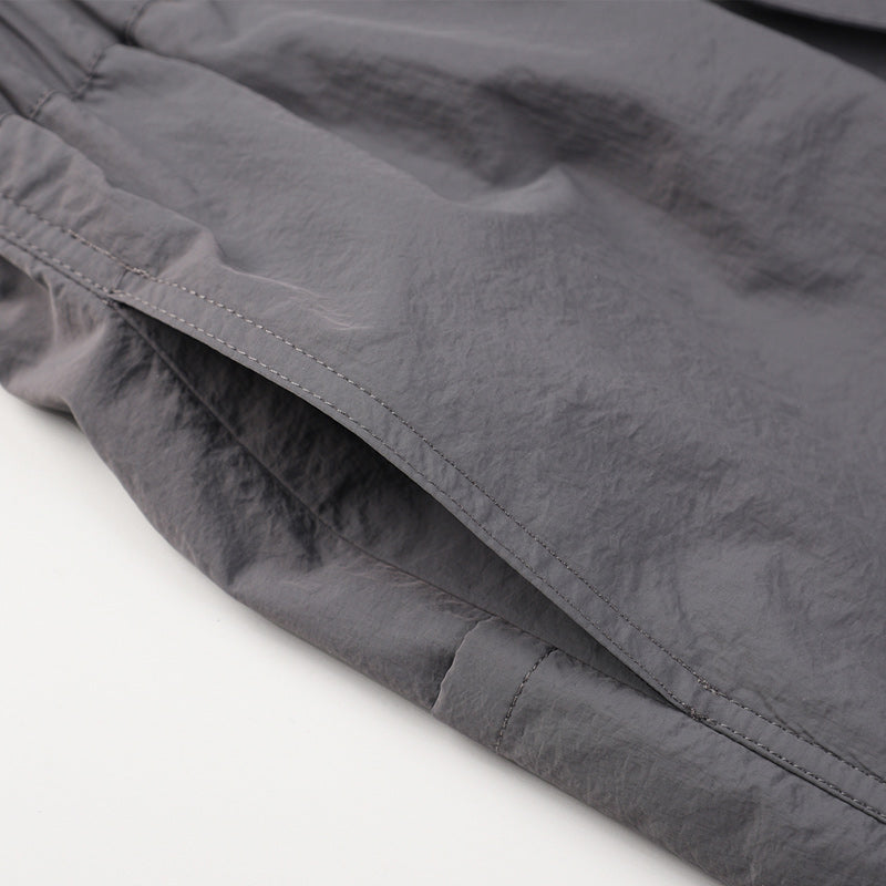 Men's Nylon Straight-Leg Boxer Shorts – Loose Mid-Rise Black & Grey