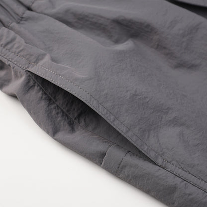 Men's Nylon Straight-Leg Boxer Shorts – Loose Mid-Rise Black & Grey