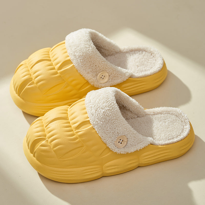 Unisex Faux Fur Lined EVA Slippers | Warm Non-Slip Indoor Shoes