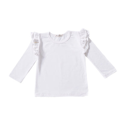 Girls Cotton Long Sleeve Plain Top – White, Red, Black