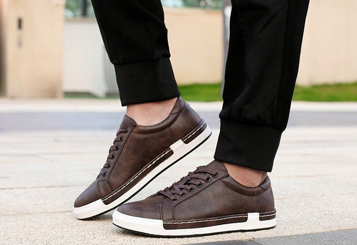 Men's Lace-Up Casual Leather-Look Shoes | PU Upper | EU 38-48