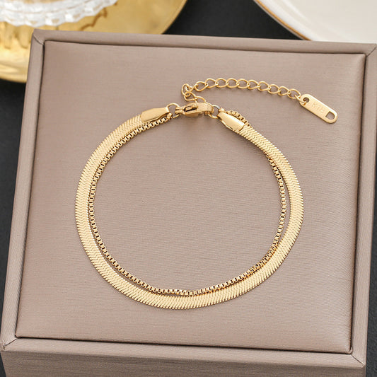 Floral Motif Electroplated Titanium Steel Bracelet