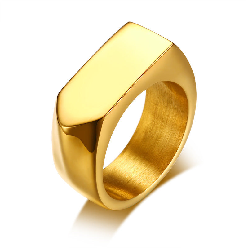 Men's Stainless Steel 9mm Square Punk Ring – Hip Hop Geometric Band