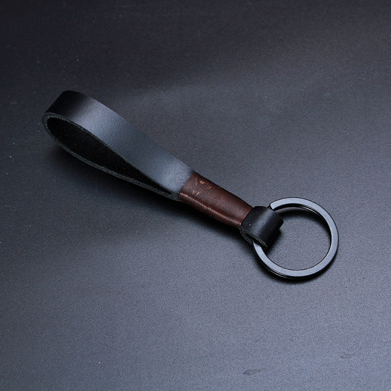 Genuine Cowhide Leather Keychain | Minimalist Skin-Grain Strap | 7 Colours
