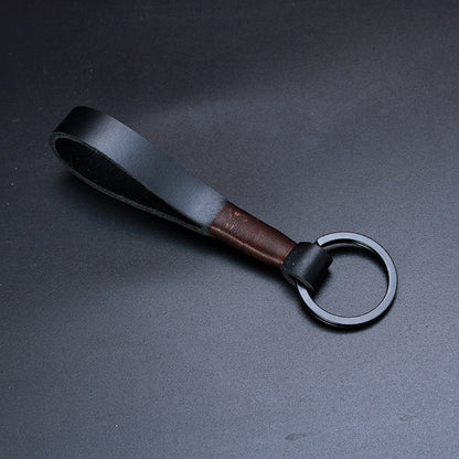 Genuine Cowhide Leather Keychain | Minimalist Skin-Grain Strap | 7 Colours