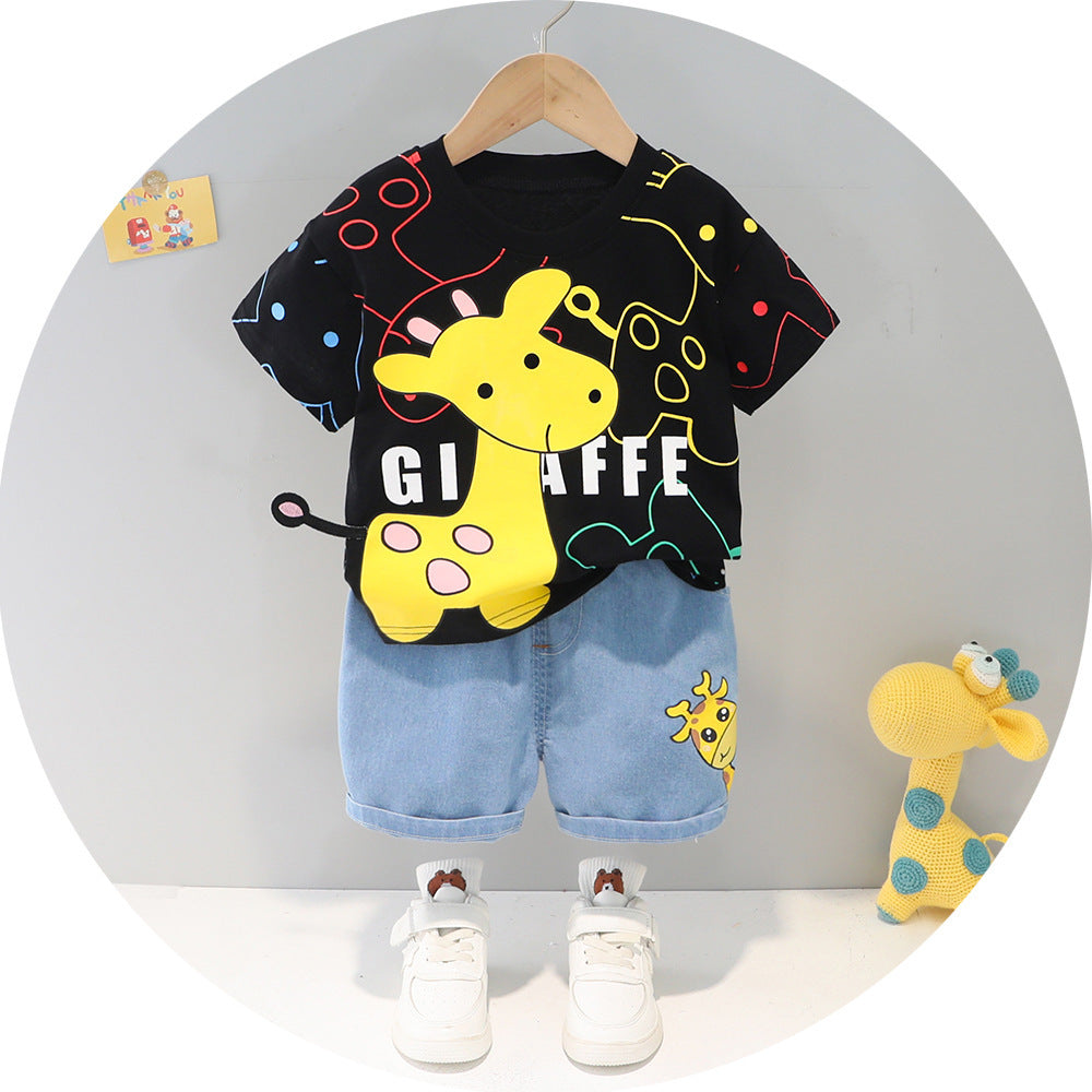 Children's Deer Print Shirt & Shorts Set | Cotton