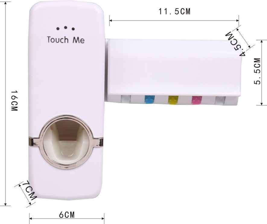Wall-Mounted Toothbrush Holder Set – Plastic & Silicone Bathroom Organiser