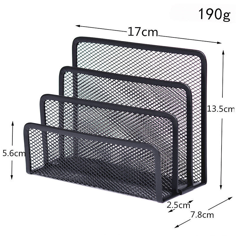Metal Mesh Desk Organiser | 3-Section | Office & Study Desk Storage