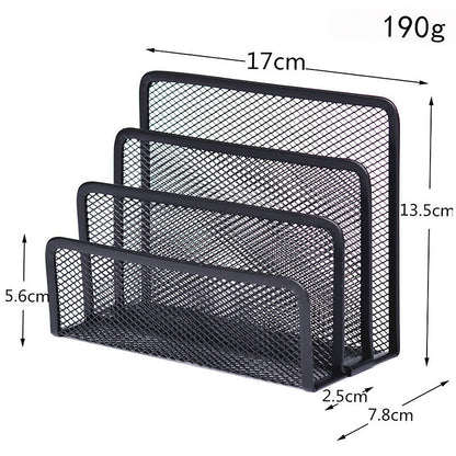 Metal Mesh Desk Organiser | 3-Section | Office & Study Desk Storage