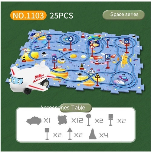 DIY Electric Puzzle Rail Car Track Set — Educational Toy for Kids