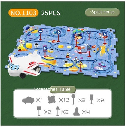 DIY Electric Puzzle Rail Car Track Set — Educational Toy for Kids