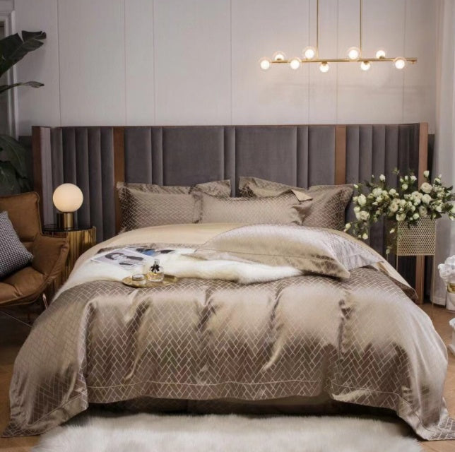 Jacquard & Satin Cotton Bedding Set 4 Piece | 15 Patterns 2 Sizes