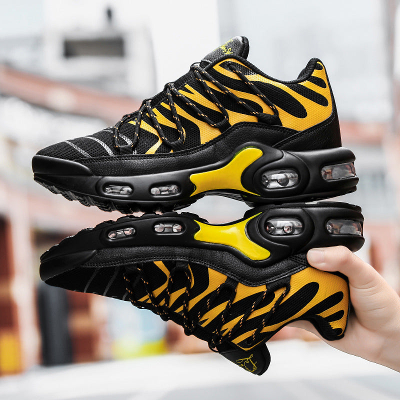 Men's Breathable Mesh Sports Shoes – Bold Colour Casual Trainers