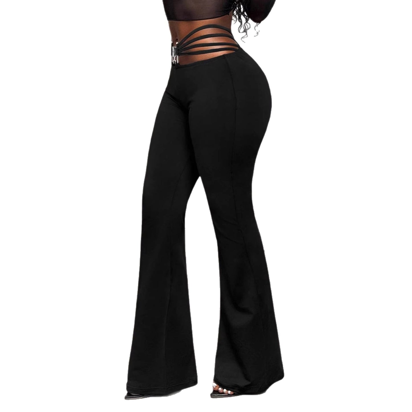 Women's Pleated Flared Trousers