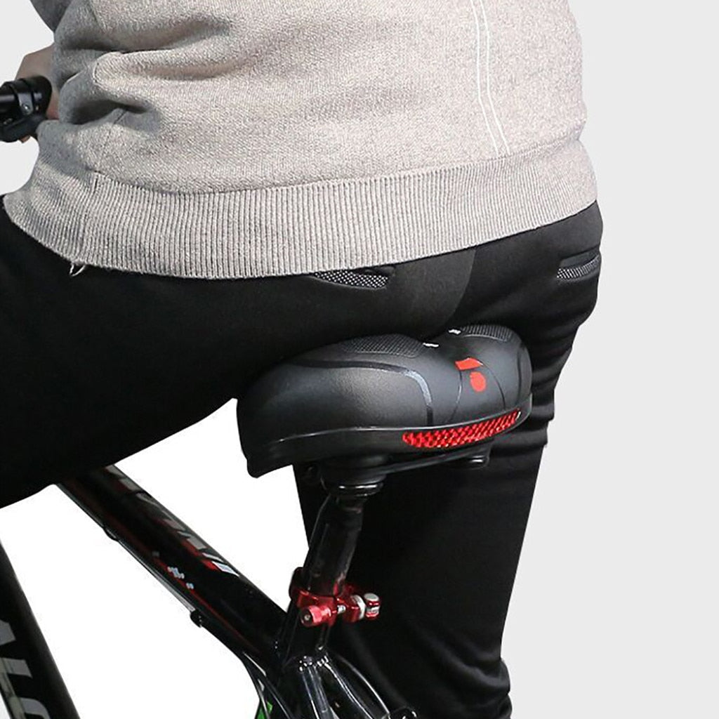 Memory Foam Bicycle Saddle – Hollow Ergonomic PU Leather Bike Seat Blue, Yellow & Red