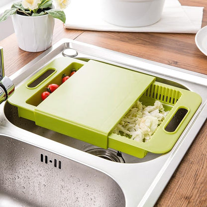 Multifunction Chopping Board with Drain Basket | Kitchen Prep Board