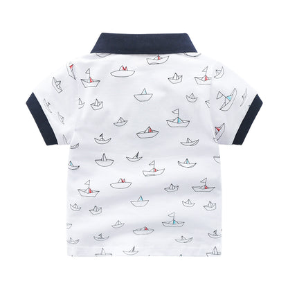Children's Striped Polo Shirt | Unisex Cotton Short Sleeve Top