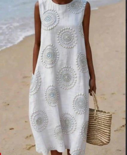 Women's Floral Print Long Sleeve Round Neck Dress