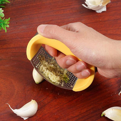 Stainless Steel Garlic Press — 304 Grade Manual Garlic Crusher with Non-Slip Handle