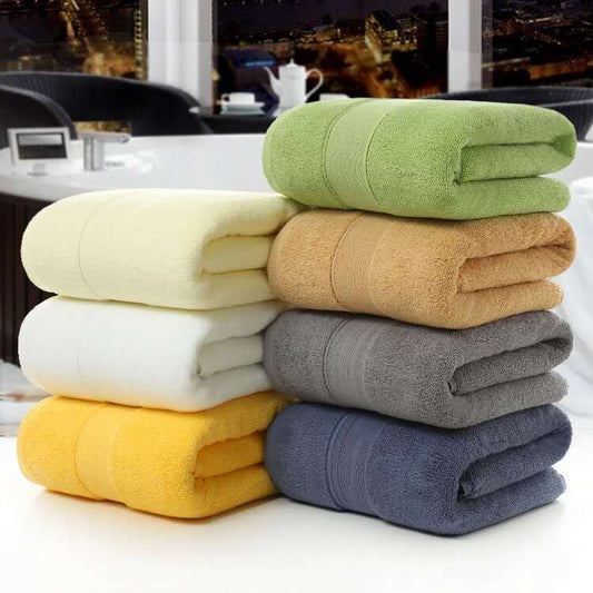 100% Cotton Thickened Plain Bath Towel 70x140cm