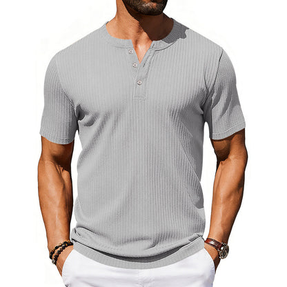Men's Athleisure Stretch Ribbed Short Sleeve T-Shirt | 5 Colours