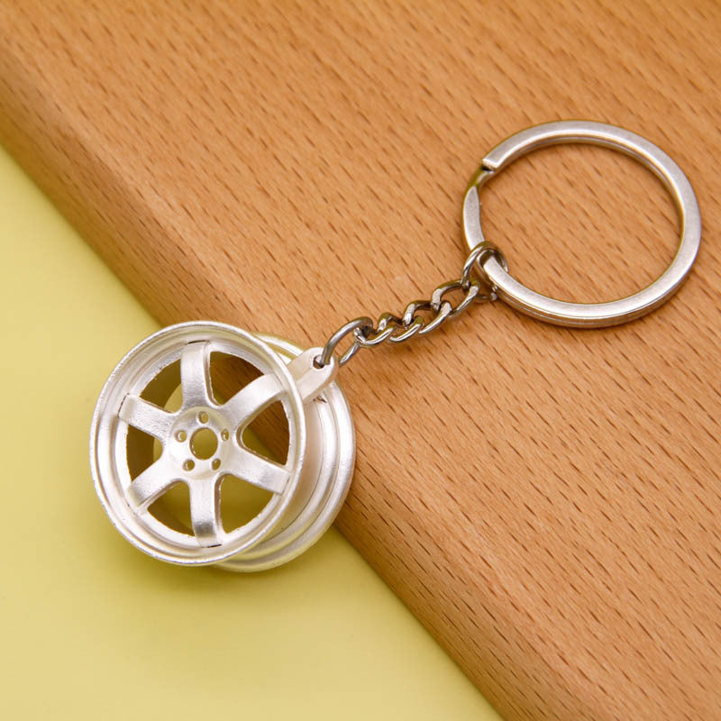 Miniature Car Rim Alloy Keychain | Modified Wheel Charm | 6 Finishes