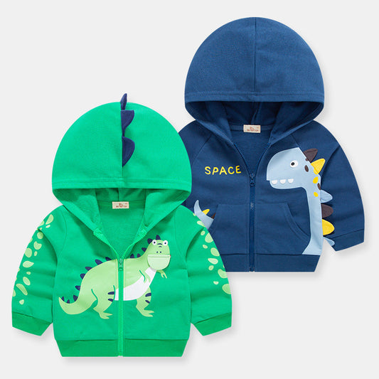 Children's Dinosaur Cotton Cardigan Jacket | Kids Casual Layer 90-140cm