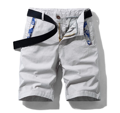 Men's Cotton Cropped Trousers | Straight Leg Mid-High Waist W28-W38