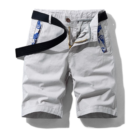 Men's Cotton Cropped Trousers | Straight Leg Mid-High Waist W28-W38