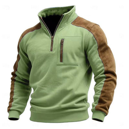 Men's Stand Collar Zip-Up Sweatshirt | Loose Fit | S–3XL