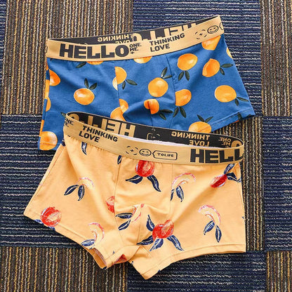 Men's Cotton Boxer Briefs Fruit Print Multi-Pack – 2, 3 or 4 Pairs
